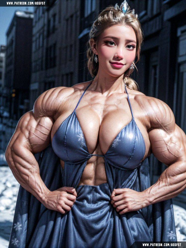 Elsa Muscle Growth AI Animation - #2