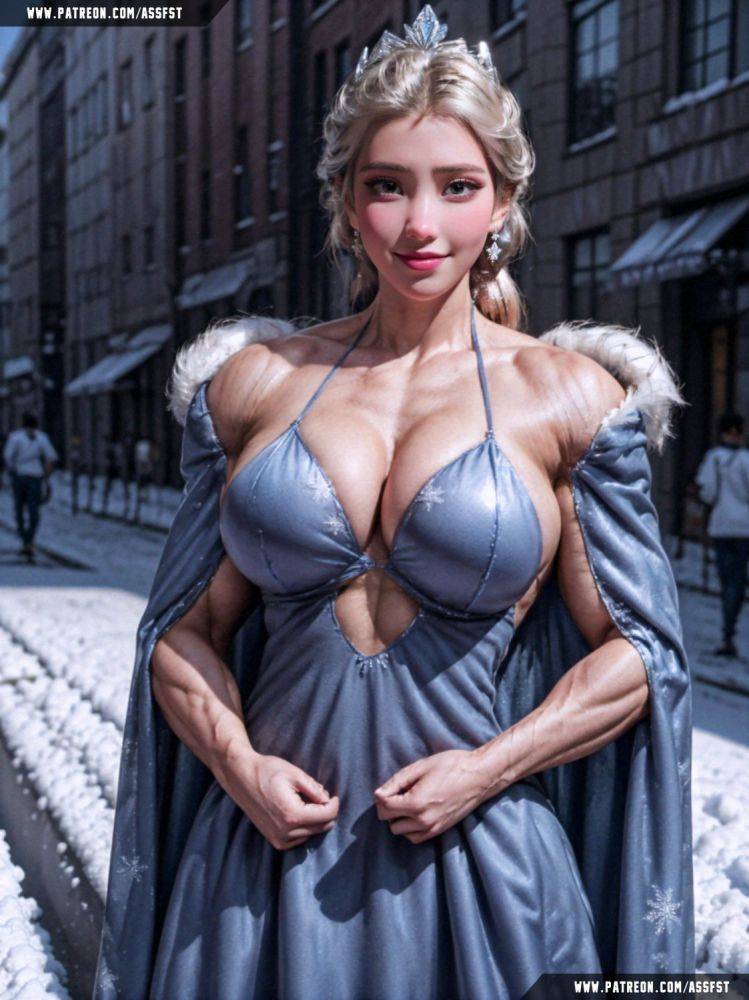 Elsa Muscle Growth AI Animation - #3
