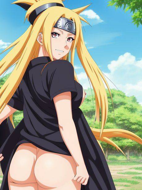AI generated Hentai characters showing off their big boobs outdoors - #9