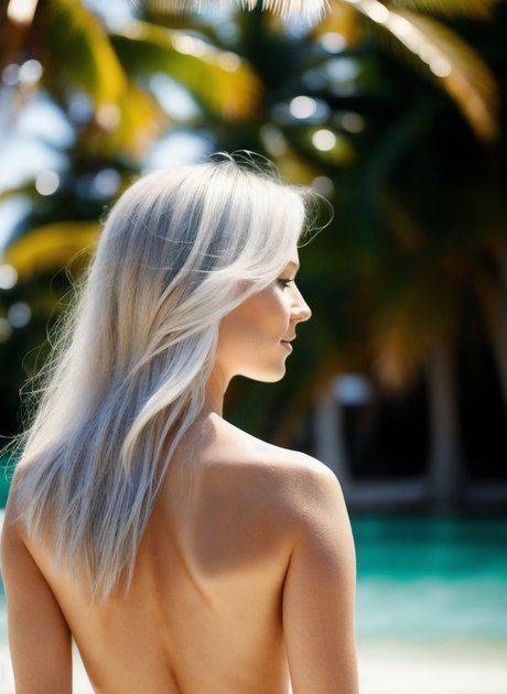 Petite AI generated babe Lisa Faina shows her small tits at the beach - #5