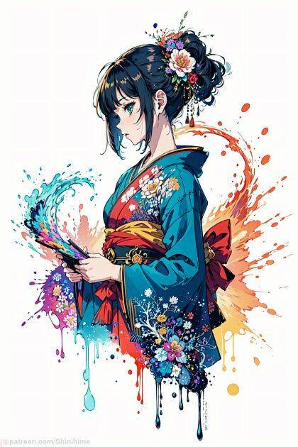 Waifus wearing kimono - #5