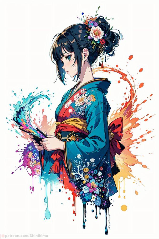 Waifus wearing kimono - #1