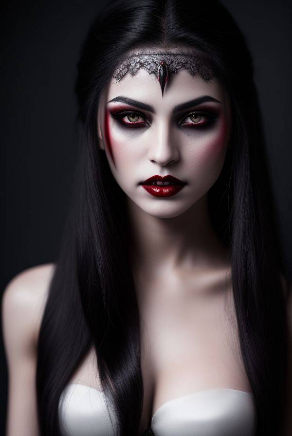 Dark Fantasy Portrait of a Beautiful Blonde Vampire - #3