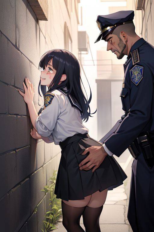 AI Anime schoolgirls being "seached" by police - #2