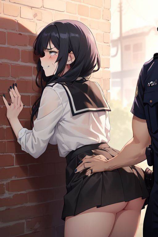 AI Anime schoolgirls being "seached" by police - #15
