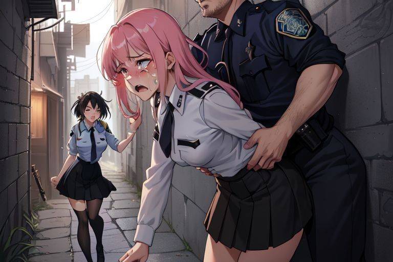 AI Anime schoolgirls being "seached" by police - #6