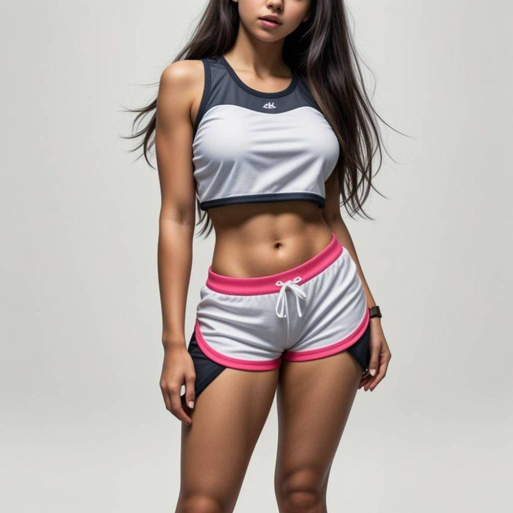AI - sporty girl mini shorts - #6