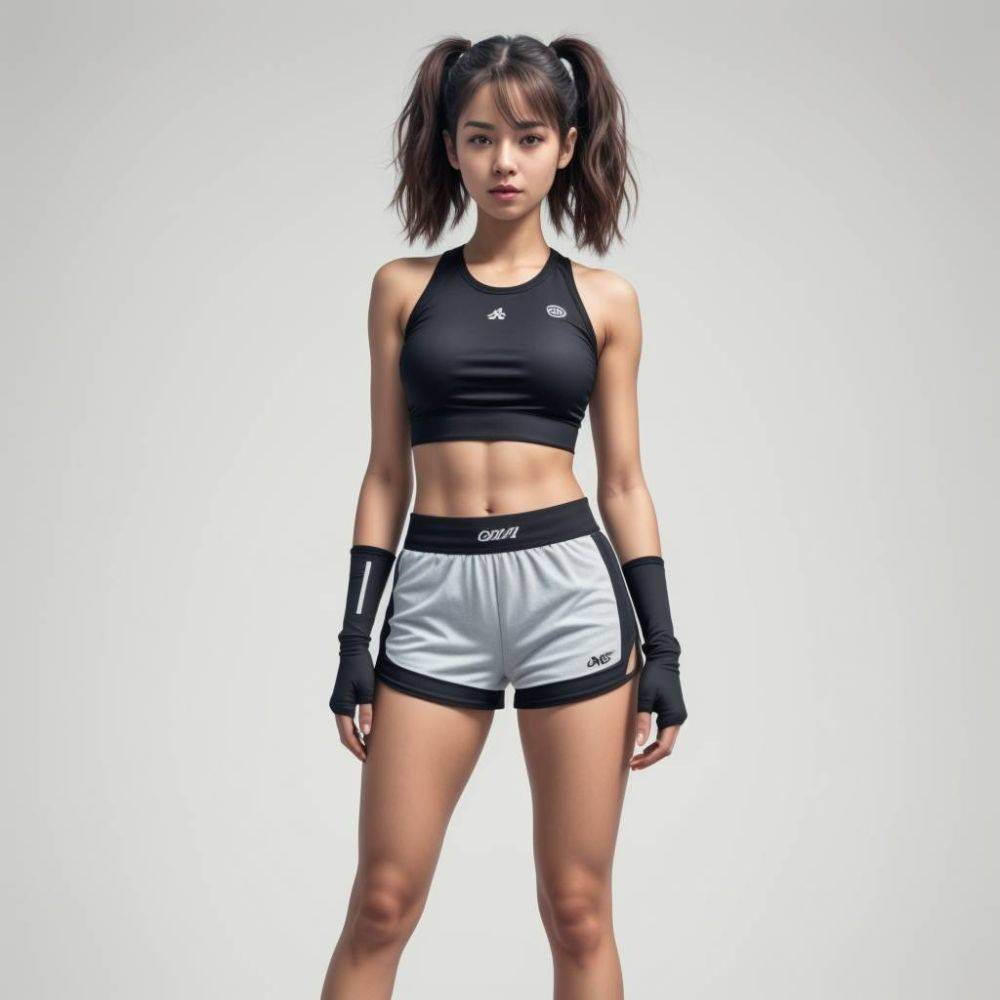 AI - sporty girl mini shorts - #4