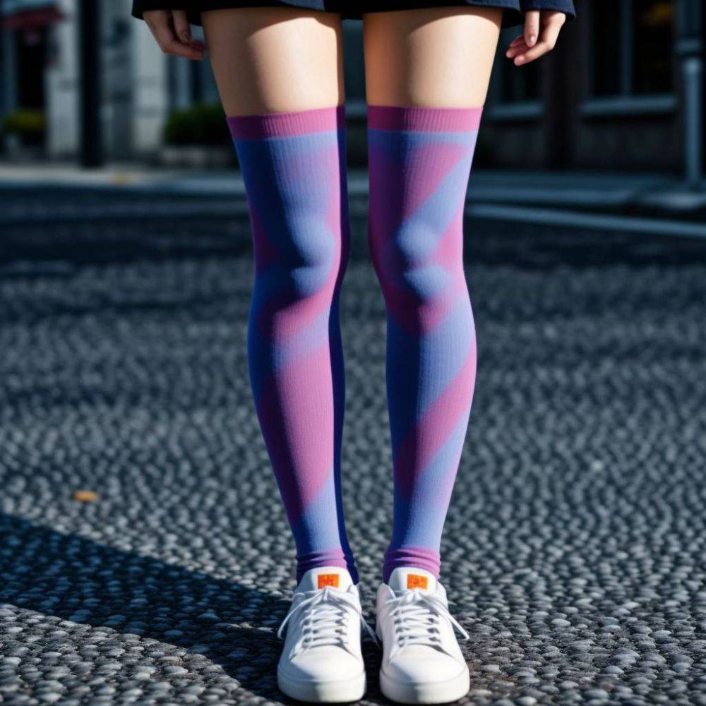 AI- thigh-high sexy colorful socks - #20