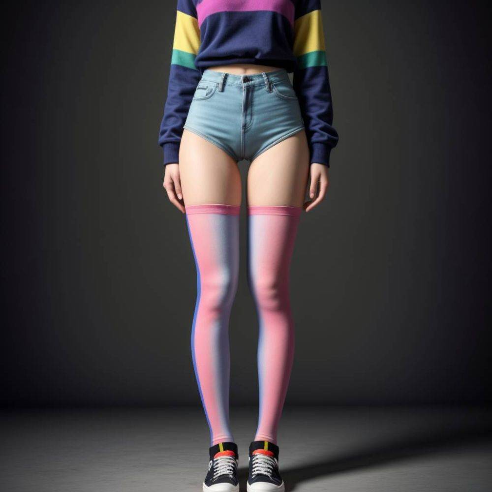 AI- thigh-high sexy colorful socks - #10