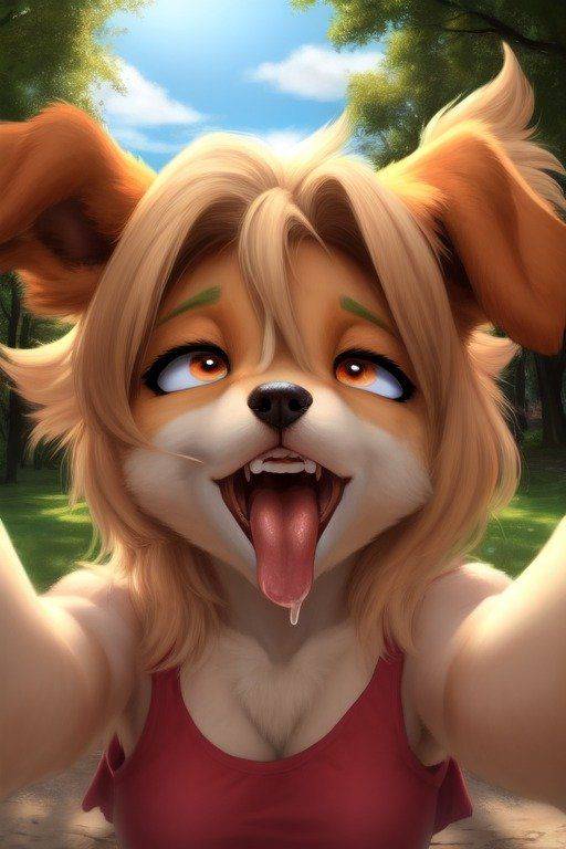 AI generated furry Ahegao - #8