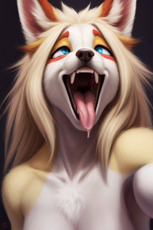 AI generated furry Ahegao - #9