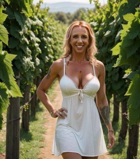 Hot AI generated MILF flaunts her lovely tits in a sexy outdoor compilation - #9