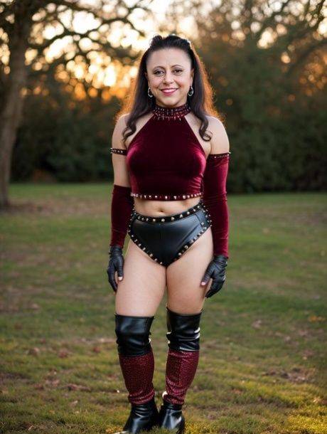 Beautiful AI generated babe Mimimas shows her juicy tits outdoors - #11