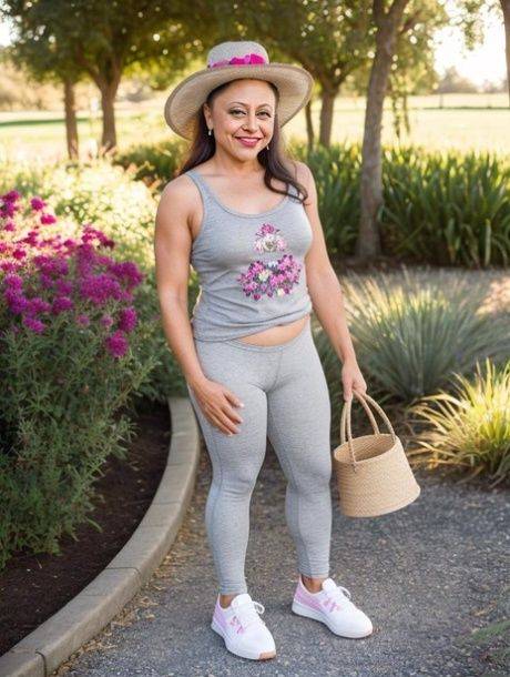 Beautiful AI generated babe Mimimas shows her juicy tits outdoors - #2