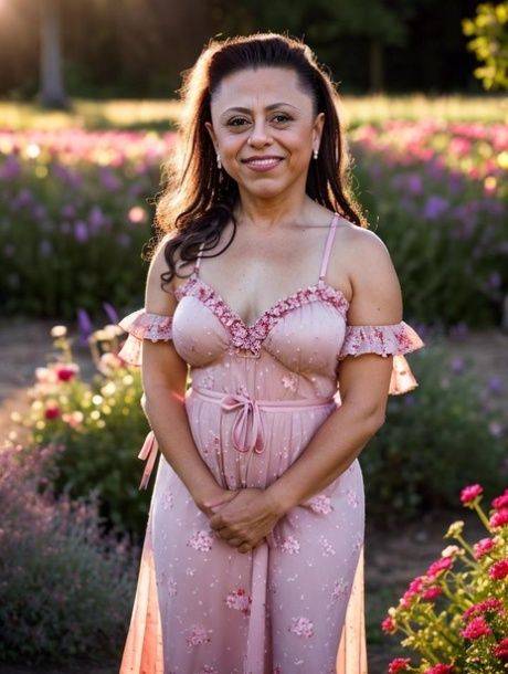 Beautiful AI generated babe Mimimas shows her juicy tits outdoors - #8