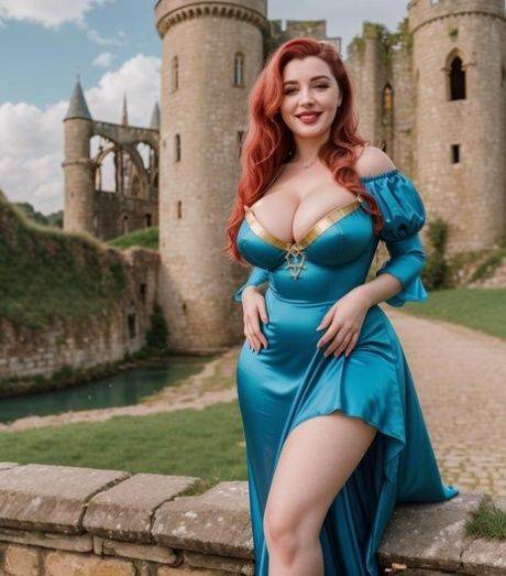 Voluptuous AI generated redheaded teen Duchis flaunts her big juggs in a solo - #4