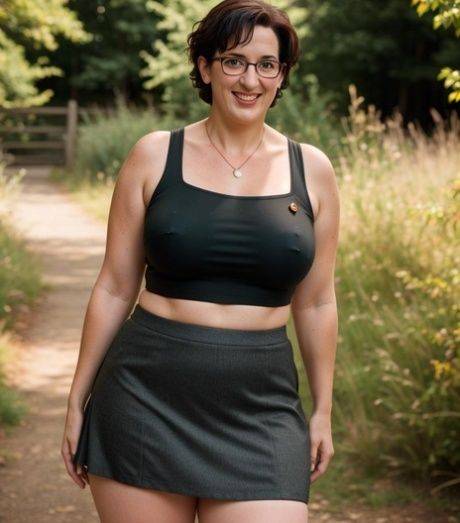 Beautiful AI generated MILF Potara shows off her big boobs outdoors - #1
