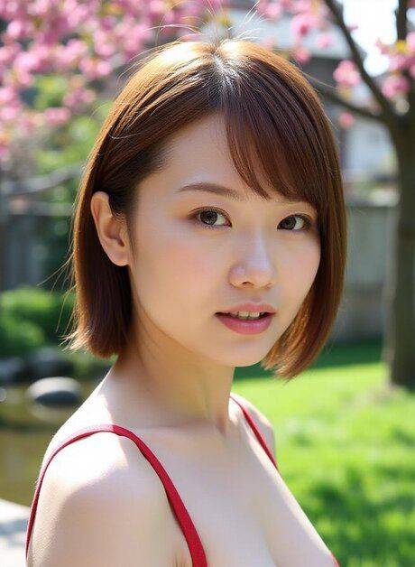 Sexy Asian AI generated babe Urtas poses naked in the wonderful garden - #4