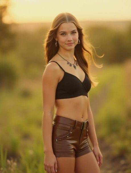 Slender AI generated beauty Eden poses in her hot outfits, lingerie & naked - #1