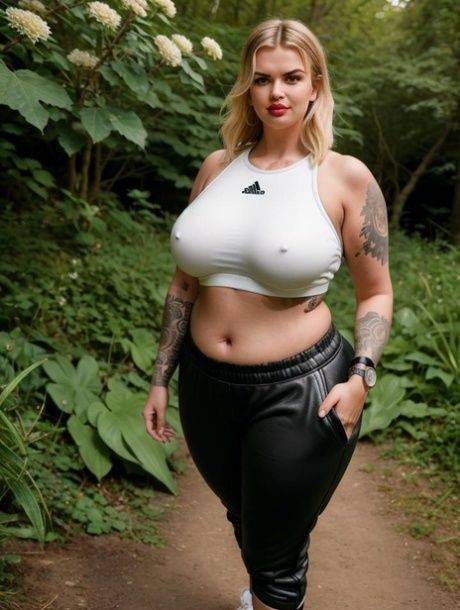 AI generated model Gavas shows her curves while posing naked & dressed up - #9