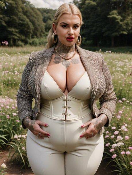 AI generated model Gavas shows her curves while posing naked & dressed up - #10