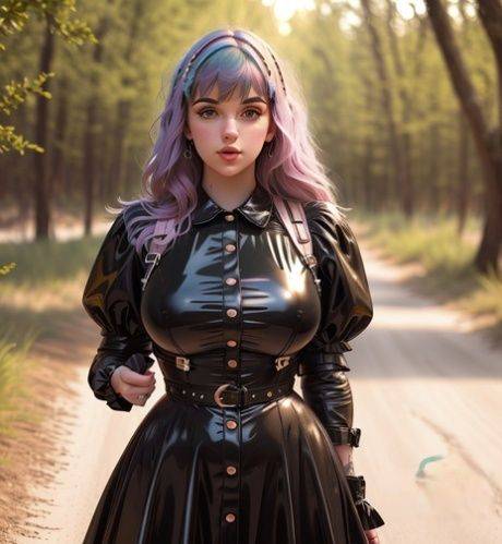 Gorgeous AI generated babe flaunts her big boobs in a sexy outdoor compilation - #13