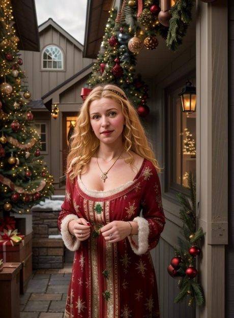 AI generated beauty models fully clothed and bare naked as well at Christmas - #6