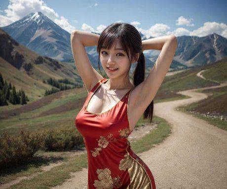 AI generated Asian beauties posing seductively in a compilation - #9