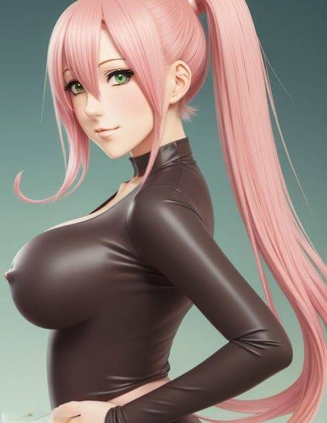 Beautiful Hentai model shows off her petite body & her big boobs - #1