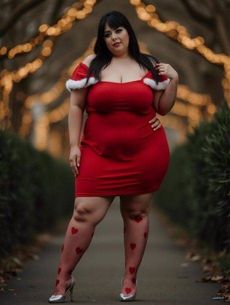 Obese brunette beauty is actually an AI generated computer model - #6