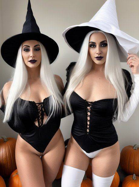 AI generated Nellie Emery and her busty friends drop their Halloween costumes - #8