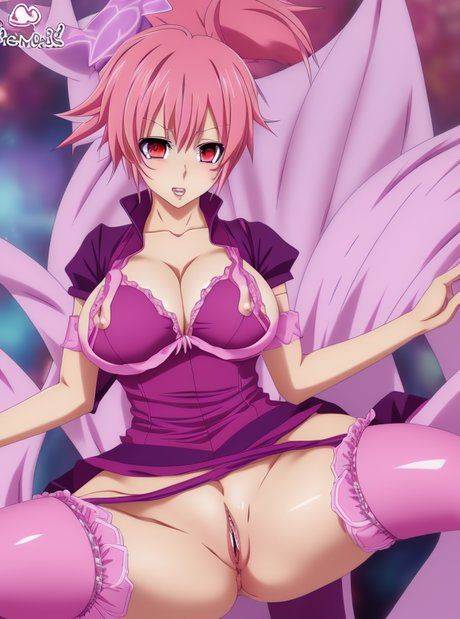 Slutty Hentai girl Momo Belia Deviluke posing in her big boob compilation - #7