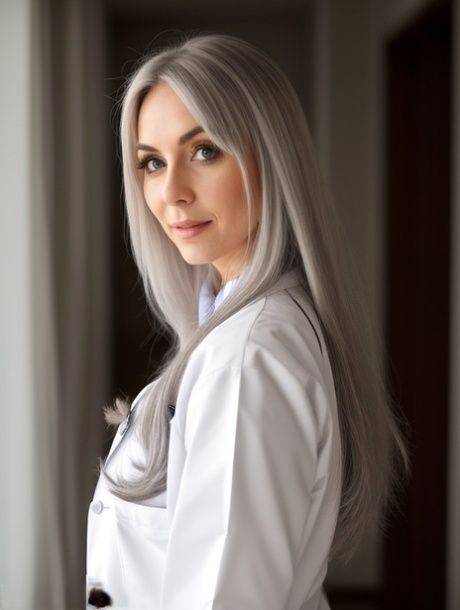 AI generated doctor Elisa Diclins strips her uniform and shows her big boobs - #2