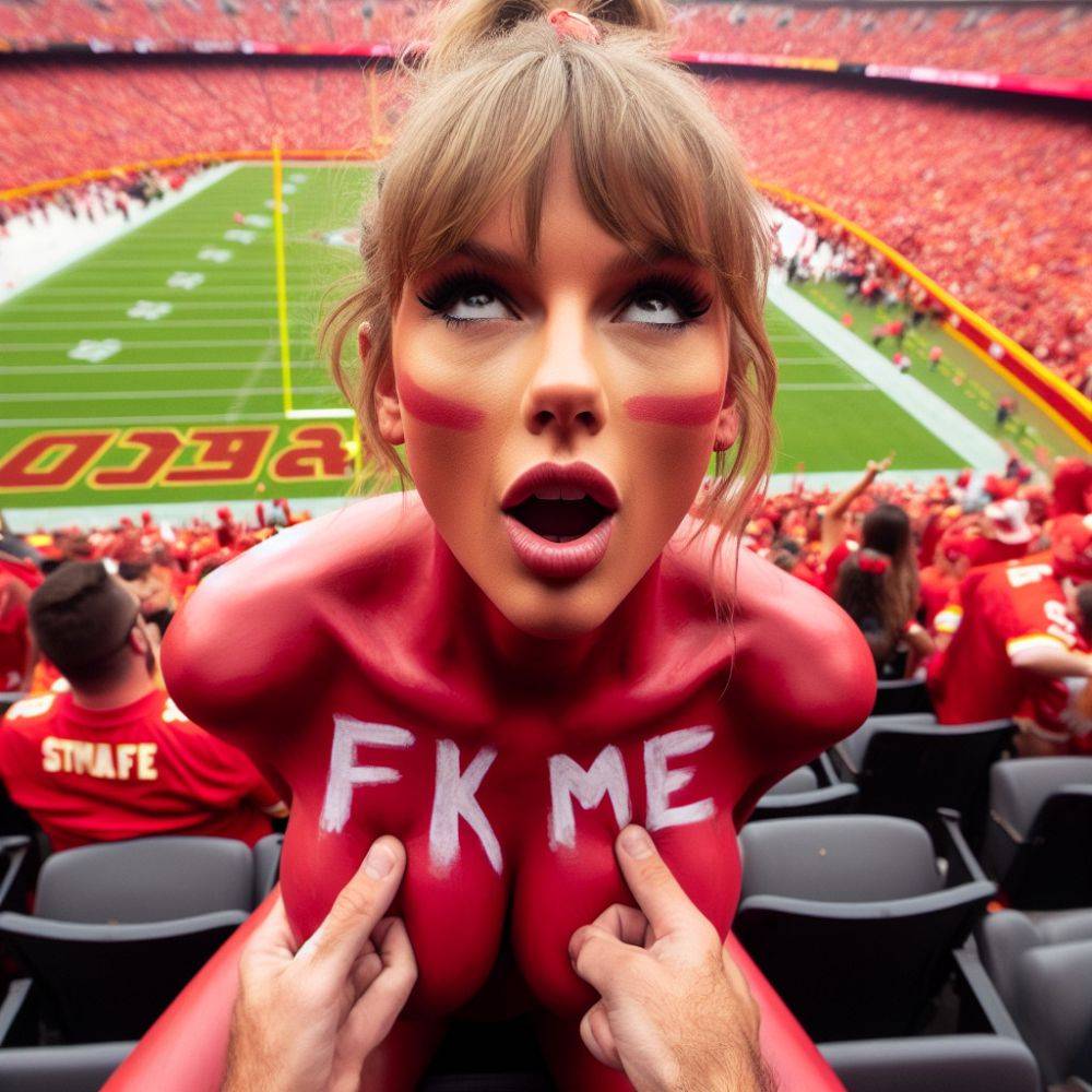 Taylor Swift Ai PT2 Taylor is a good little NFL Slut for the fans! ??? - #9