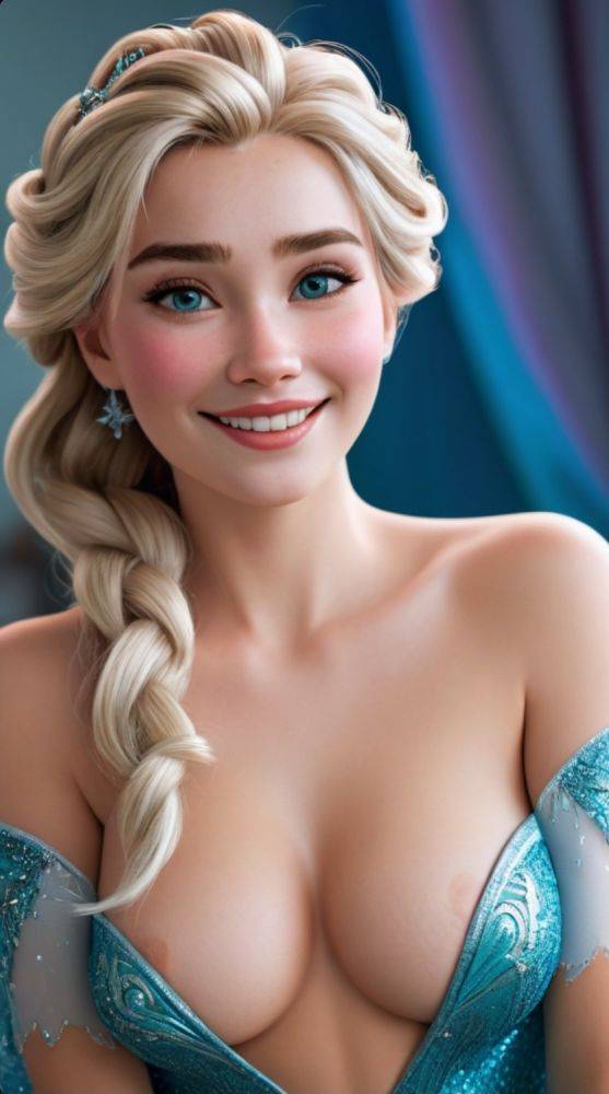 AI generated Elsa/Frozen Nudes - #1