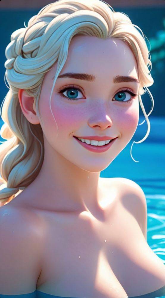AI generated anime Elsa/Frozen Nudes - #22