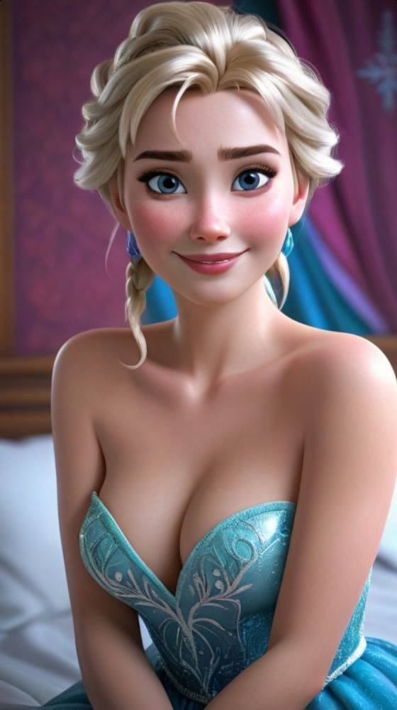 AI generated anime Elsa/Frozen Nudes - #3