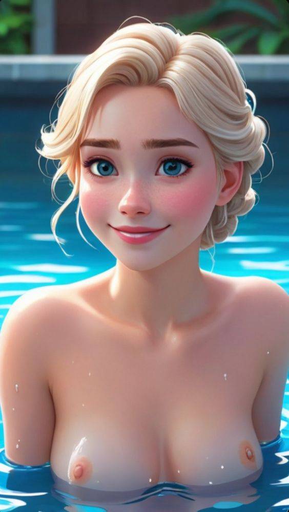 AI generated anime Elsa/Frozen Nudes - #11