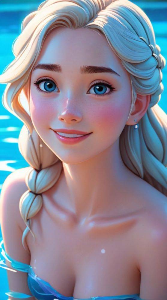 AI generated anime Elsa/Frozen Nudes - #29