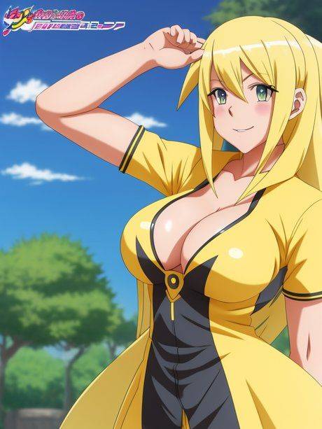 Blonde hentai babe Muktuk flaunts her amazing big juggs in a solo - #2