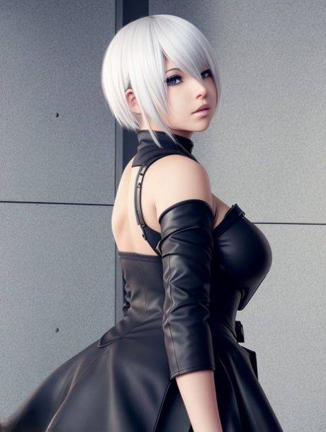 Curvy AI generated Hentai babe Yorha 2b shows off her big tits & her big ass - #5