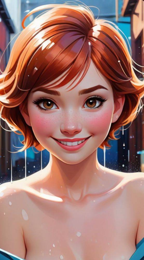 AI generated anime Anna from Frozen Nude - #21