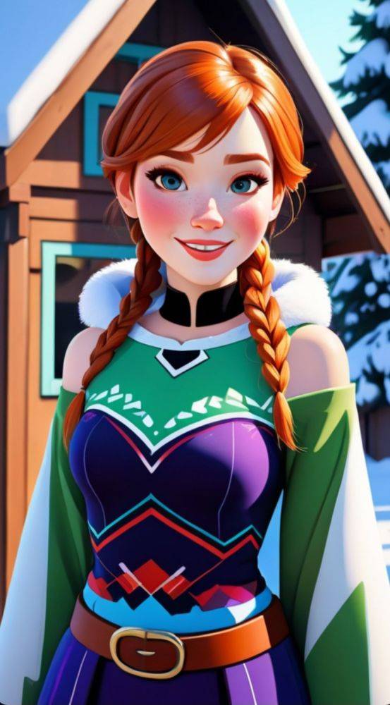 AI generated anime Anna from Frozen Nude - #13