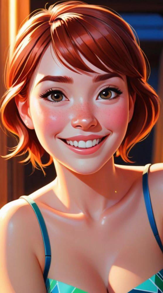 AI generated anime Anna from Frozen Nude - #14