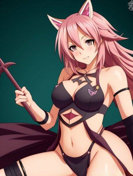Petite pink-haired anime babe Astolfo showing off her perky tits - #7