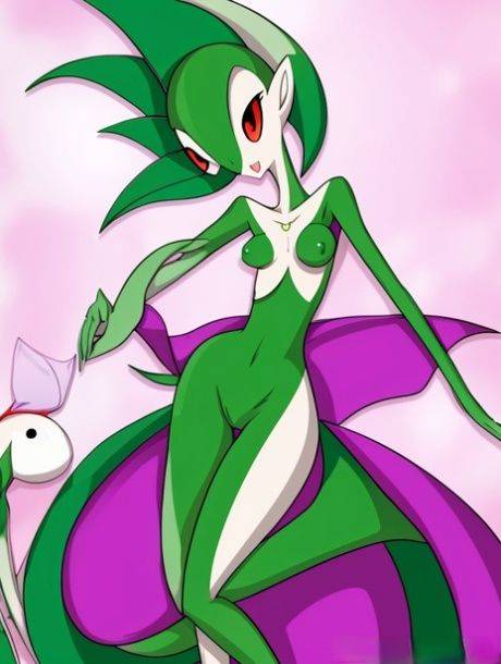 AI generated slut Gardevoir from Pokemon bares her boobs in a compilation - #11