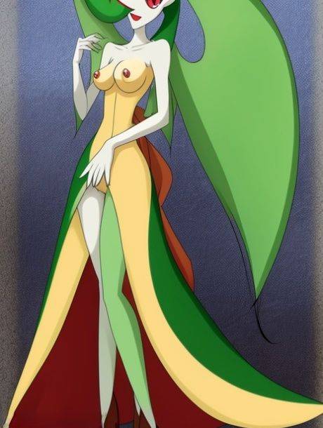 AI generated slut Gardevoir from Pokemon bares her boobs in a compilation - #5