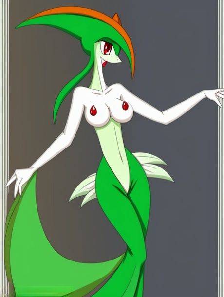 AI generated slut Gardevoir from Pokemon bares her boobs in a compilation - #10