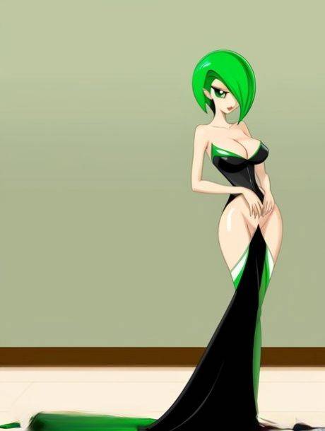 AI generated slut Gardevoir from Pokemon bares her boobs in a compilation - #3